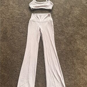 GOLDEN cheeky high rise flare Leggings and tumbler top (Dusty pink)